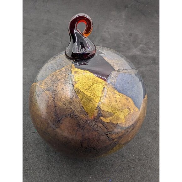 Thames Ornament Hand Blown Art Glass Copper Gold Leaf Hanging Christmas tree - Picture 13 of 13